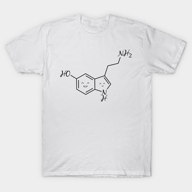 Cute Serotonin Molecule T-Shirt by ScienceCorner